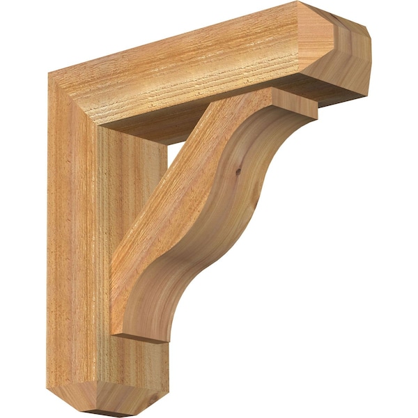 Ekena Millwork Funston Craftsman Rough Sawn Bracket w/ Offset Brace, Western Red Cedar, 6"W x 20"D x 20"H BKT0604X20X20FST04RWR - main